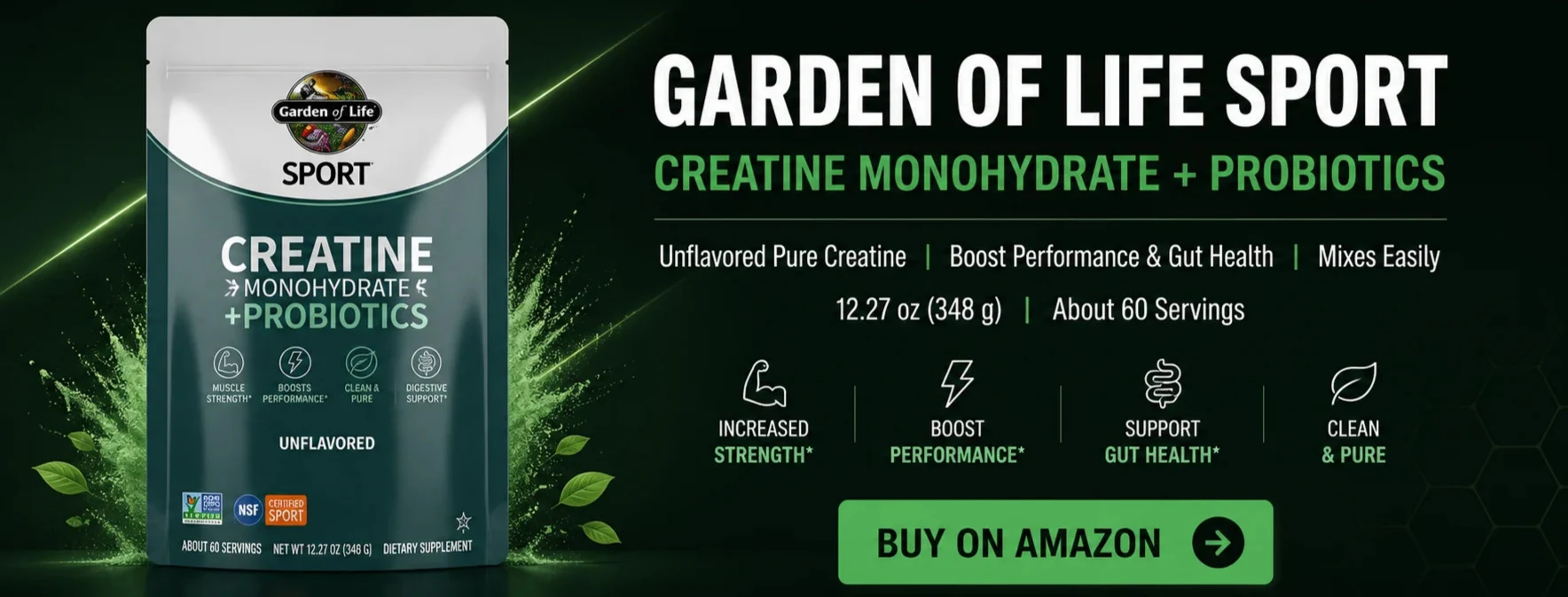 Garden of Life Sport Creatine Monohydrate + Probiotics