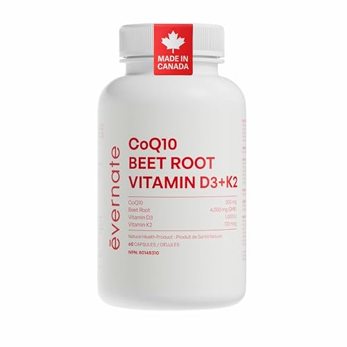 4-in-1 CoQ10 with Beetroot, Vitamin D3 & K2 – Heart Support, Healthy Circulation & Daily Wellness Supplement