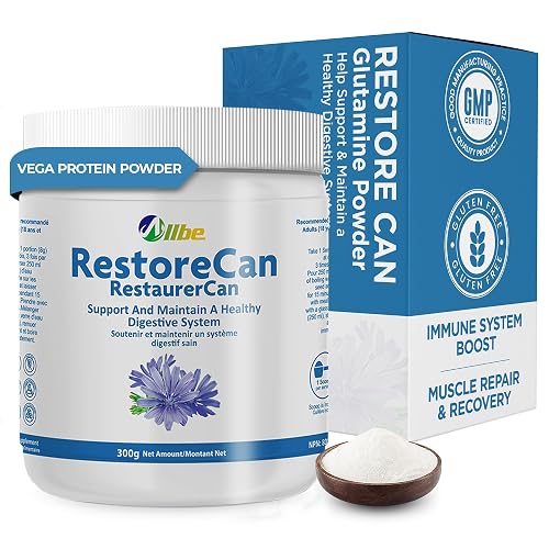 ALLBE RestoreCan L-Glutamine - 240g L Glutamine Powder Supplement for Digestive Gut Health - Helps in Muscle Repair, and Immune Support - Non-GMO and Gluten-Free Shelf Stable Glutamine Powder