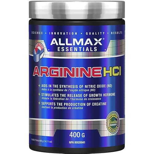 ALLMAX Arginine HCL Powder, Unflavored, 400 g, 200 Servings