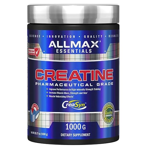 Allmax Creatine Monohydrate - Aid Muscle Growth & Strength Gains, No Artificial Ingredients - 1000g - 5g per Serving - 200 Servings