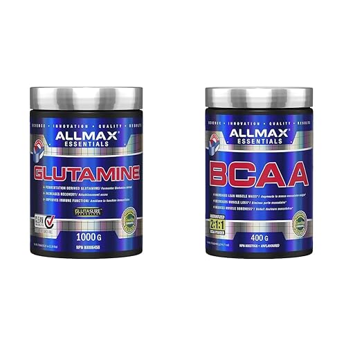 ALLMAX Glutamine 1000G & Nutrition - BCAA 2:1:1-100% Pure Pharmaceutical Grade - Micronized Branched Chain Amino Acids - Gluten-Free, 400 Gram