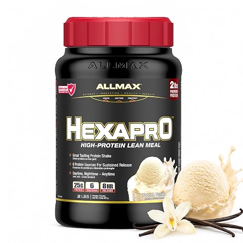 ALLMAX HEXAPRO Protein Powder, Vanilla, 2 lb, 21 Servings