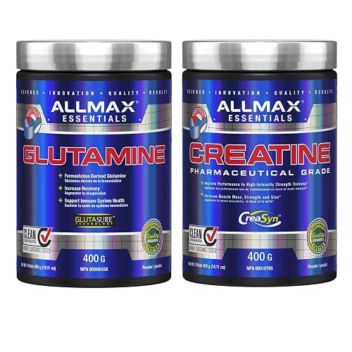 ALLMAX Nutrition - Creatine Monohydrate, Micronized Creatine Powder & Nutrition - Glutamine Powder - 100% Pharmaceutical Grade - 400 Gram