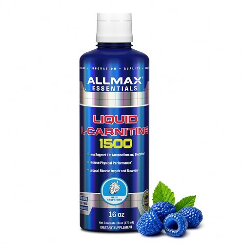 ALLMAX Nutrition Liquid L-Carnitine 1500 Miligrams, Blue Raspberry, 16 oz (473 ml)