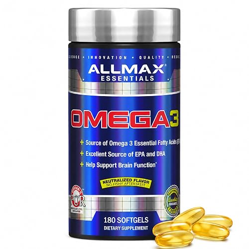 ALLMAX Omega 3 Fish Oil Softgels, 180 Count