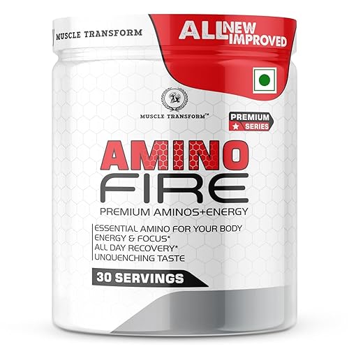 Amino Fire Advanced BCAA Supplement with Glutamine - Pre/Post Workout & Intra Workout Supplement | Muscle Recovery Drink with Amino Acids | Muscle Protein Synthesis - Lean Muscle - Improved Performance - Hydration for Men & Women [30 Servings, Watermelon]