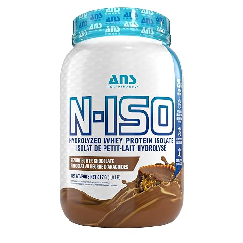 ANS Performance 100% Pure Hydrolyzed Whey Isolate Protein + BCAAs - 25g of Protein - Gluten Free, Zero Lactose (Peanut Butter Chocolate, 1.8 lb)