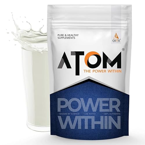AS-IT-IS ATOM PWR Raw Whey Protein with Enzyme I 25g Protein, 12g EAA I No Nonsense Fillers I Fast Absorption & Digestion I 1kg, Unflavoured