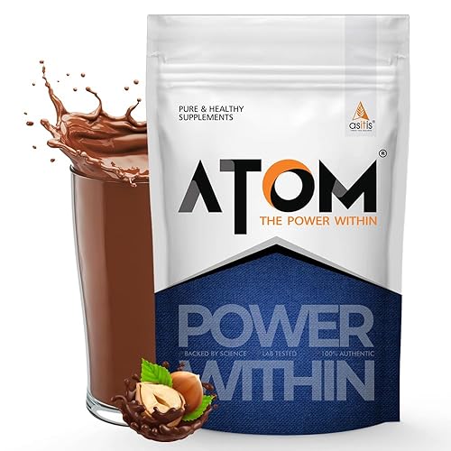 Asitis Nutrition Atom 100% Pure Carb 1Kg | For Faster Weight Gains | Reliable Source Of Fast Calories |130 Kcal Energy | Hazelnut Flavor