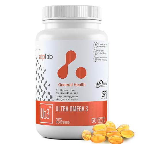 atplab Ultra Omega 3 Fish Oil Softgels, EPA DHA, 60 Softgels, 60-Day Supply