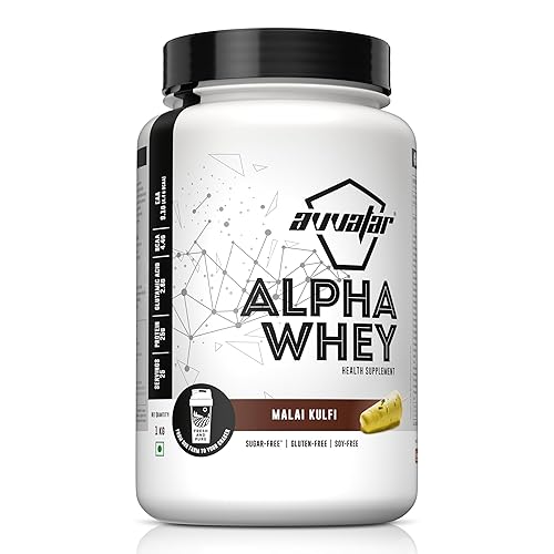 avvatar ALPHA WHEY PROTEIN | 1Kg | Malai Kulfi Flavour | 25g Protein | 25 Servings