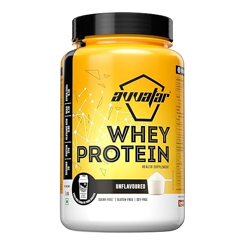 avvatar Whey Protein | 1Kg | Unflavoured | 27g Protein | 29 Servings | Isolate & Concentrate Blend