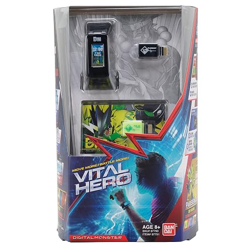 Bandai Namco - Digimon - Vital Hero Interactive Fitness Tracker/Digital Watch/Virtual Pet (Black)