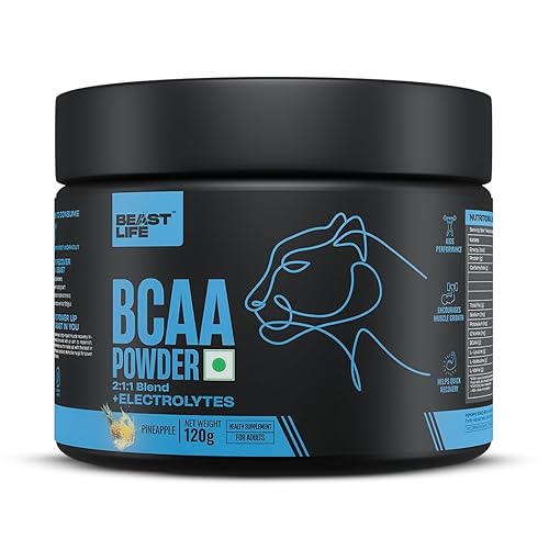 BeastLife High Recovery BCAA – Pineapple Flavour | 2:1:1 Blend | 120g | Fast-Absorbing Aminos for Energy & Muscle Recovery | Premium Sports Nutrition for Men & Women