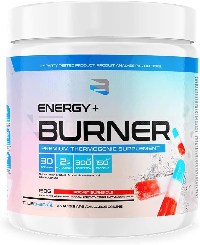 Believe Supplements Energy + Burner | Energy & Focus Thermogenic Powder with Caffeine, L-Carnitine, Green Tea | Supports Endurance & Fat Metabolism | 30 Servings (Cyclone Burnsicle)