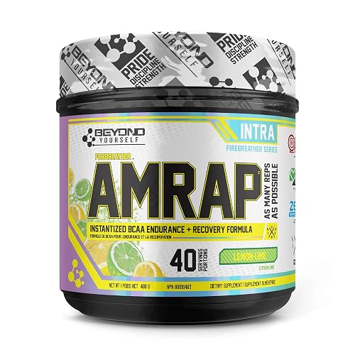 Beyond Yourself - AMRAP BCAA Endurance & Recovery Formula | 40 Servings | 7.2g BCAAs in Optimal 4:1:1 Ratio with Added L-Carnitine and Magnesium | Supports Muscle Growth, Recovery, and Performance | Vegan, Sugar-Free | Lemon Lime