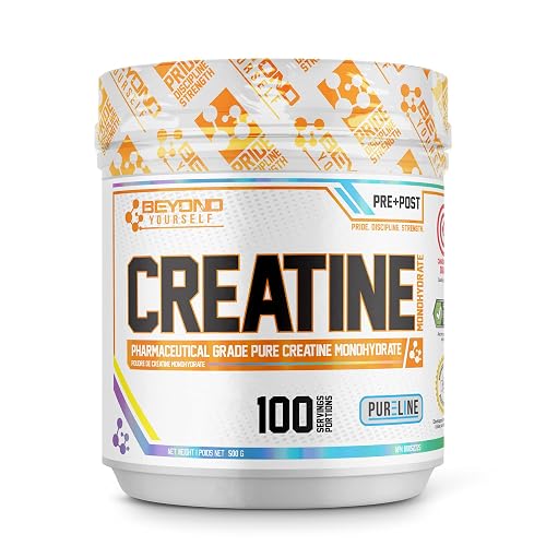 Beyond Yourself Creatine Monohydrate Powder | 100 Servings (500g) | 100% Pure Micronized Creatine for Muscle Growth, Strength | Canadian Made