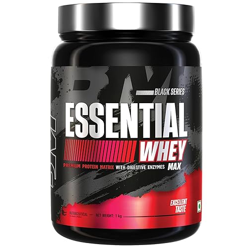 Bigmuscles Nutrition Essential Whey Max (Rich Chocolate)|Whey Protein Concentrate With Digestive Enzymes|No Added Sugar|Faster Muscle & Improved Strength|Daily Protein,1000 Grams