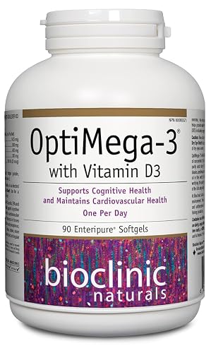 Bioclinic Naturals OptiMega-3 Omega 3 & Vitamin D 3, 90 Enteripure Softgels