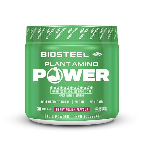 BioSteel Plant Amino Power BCAA+, Lean Muscle Support. Sugar Free, Naturally Sweetened with Stevia, Berry Fusion, 210 g (Pack of 1)