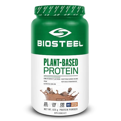 BioSteel Plant-Based Protein Powder, Chocolate, 25 Servings, Vegan Protein Shake Mix with 22g Complete Protein, Dairy Free, Sugar Free