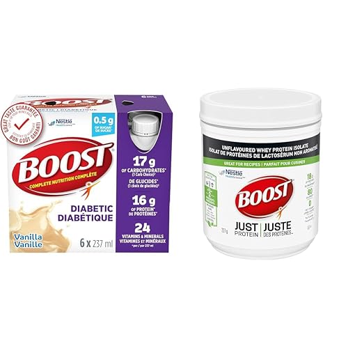 BOOST Diabetic Nutritional Supplement, Vanilla + BOOST JUST Protein Unflavoured Whey Protein Isolate Powder