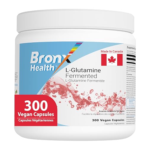 BRONX L-Glutamine Fermented 1950mg per serving | 300 Vegan Capsules