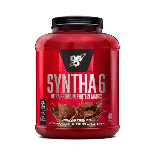 BSN SYNTHA-6 Whey Protein Powder, Micellar Casein, Milk Protein Isolate, Chocolate Milkshake, 48 Servings (Packaging May Vary) , 5 LB