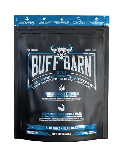 BUFF BARN BCAA POWDER. BLUE RAZZ. MUSCLE PROTEIN SYNTHESIS
