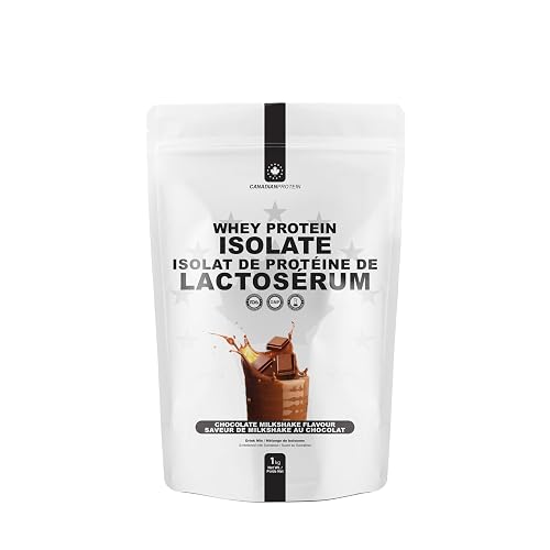 Canadian Protein 100% Whey Isolate 27g of Protein | 1 kg of Chocolate Milkshake Flavoured Low Carb Keto Friendly Workout Recovery Drink | Protein Powder Rich in BCAA Amino Acids