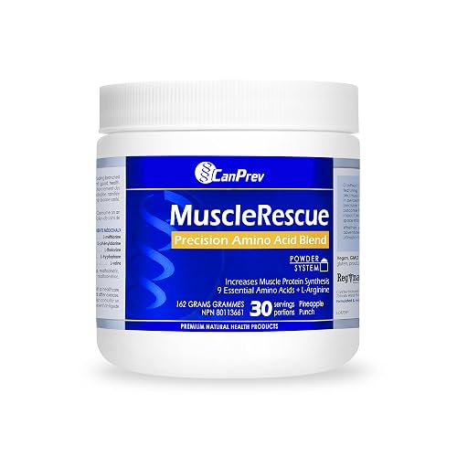 CanPrev Muscle Rescue Amino Acid Protein Powder, 9 EAAs, Pineapple, 162g