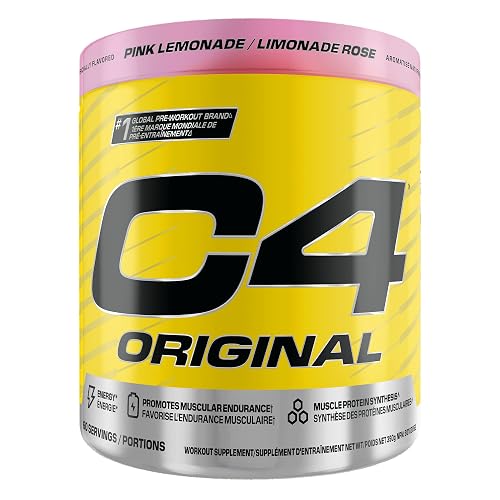 Cellucor C4 Original Pre Workout Powder - Sugar Free Preworkout Energy for Men & Women - 150mg Caffeine, Beta Alanine, Creatine - Pink Lemonade, 60 Servings