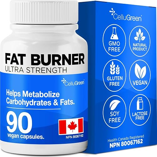 CelluGreen Thermogenic Fat Burner & Appetite Suppressant — Helps Promote Healthy Weight Loss for Women & Men | With Garcinia Cambogia, Green Coffee Bean & Green Tea Extract | Keto-Friendly, Canadian-Made | 90 Capsules