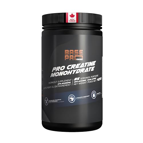 Creatine Monohydrate Powder | 425g - 85 servings | 5g Micronized Creatine per Scoop | Post-Workout Supplement | 100% Pure, Unflavored, Micronized | Enhances Strength, Muscle Growth & Recovery – Vegan & Gluten-Free | by Base Pro Nutrition®