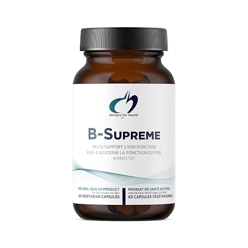 Designs for Health B-Supreme - B Vitamin Complex with B1, B2, B3, B6 + B12, Includes Active Folate (Methylfolate), TMG + Choline - Non-GMO B Complex Supplement (60 Capsules)