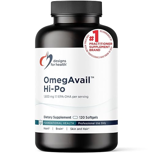 Designs for Health OmegAvail Hi-Po - TG (Triglyceride) Omega-3 Fish Oil Supplement, 1500mg EPA/DHA per Serving with Lemon + Vitamin E (60 Softgels)