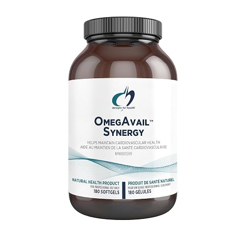 Designs for Health OmegAvail Synergy - Omega Complex for Adults - Omega 3-6-7-9 Fatty Acids from Borage and Macadamia Oil + Triglyceride (TG) Fish Oil with DHA EPA + DHA (180 Softgels)