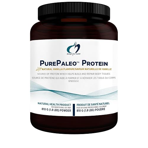 Designs for Health PurePaleo Protein Powder - 21g HydroBEEF Bone Broth Protein Supplement with Collagen Peptides + BCAAs - Vanilla, Non-GMO, Dairy-Free + Gluten-Free (30 Servings / 810g)