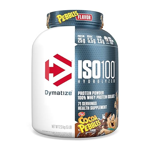Dymatize Nutrition ISO100 Hydrolyzed Whey Protein Isolate | Fast-Digesting | Muscle Recovery Formula with Amino Acids | Low Sugar & Fat | Gourmet Chocolate | 5 lbs