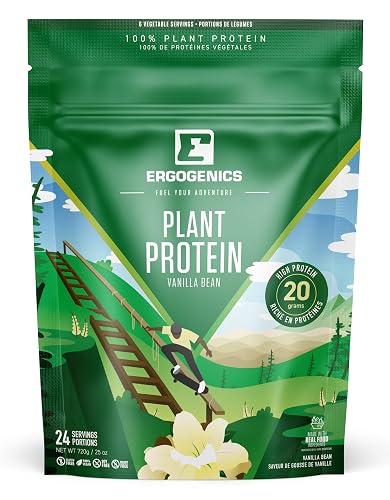 Ergogenics Nutrition Soluble Hemp Plant Protein + Greens Vanilla Bean, 720g - Organic Vegan Superfood Powder for Active Canadian Lifestyles & Wellness