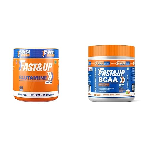 Fast&Up Glutamine (Unflavoured, 2 Month Supply) L-Glutamine For Muscle Building & Performance | Post Workout Recovery & Muscle Growth (300g powder)