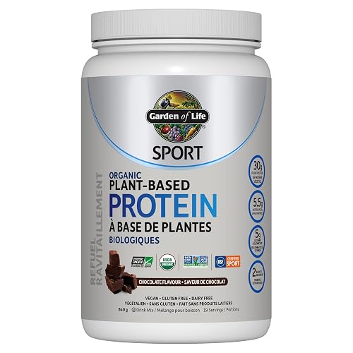 Garden of Life Sport Organic Plant Protein Powder, Chocolate, 840 g, 30 g Complete Protein per Serving, Pea Protein Source, Supports Muscle Recovery, Repair & Metabolism Support