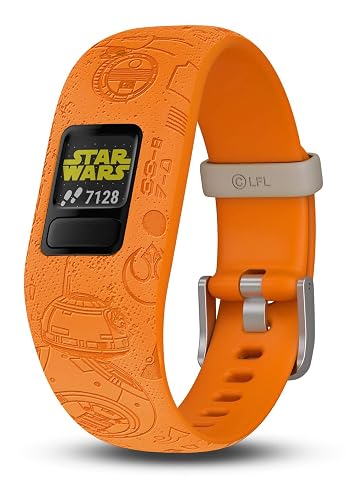 Garmin vivofit jr. 2, Kids Fitness/Activity Tracker, 1-Year Battery Life, Adjustable Band, Star Wars Light Side, Bright Orange