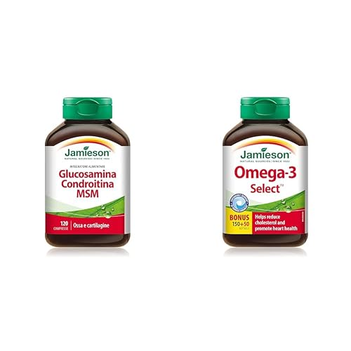 Glucosamine Chondroitin MSM 1,300 mg Ultra-Strength Caplets - Gluten-Free & Omega-3 Select 1,000 mg