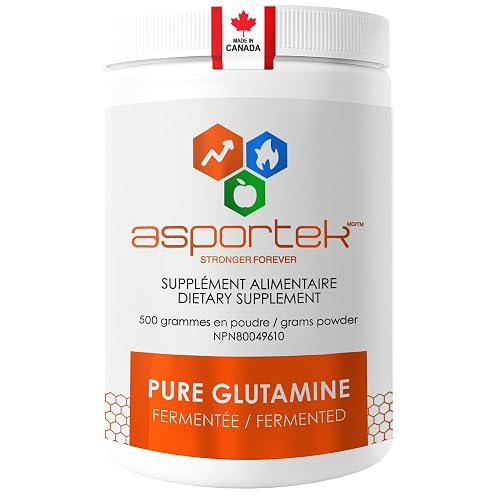 Glutamine – Fermented L-Glutamine Powder 500g, Unflavored – Supports Muscle Recovery, Immune Function & Digestive Health – Lab Tested, Made in Canada