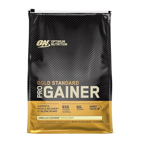 Gold Standard Pro Gainer | High Protein Weight Gainer Powder | 650 Calories, 60g Protein, 82g Carbohydrates | Mass Gainer & Source Vitamins & Minerals | 28 Servings, 10.19LB (Vanilla Custard)