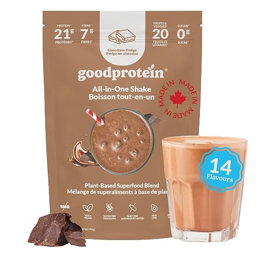 Good Protein All-in-One Shake, Plant-Based Protein Powder, Chocolate Fudge