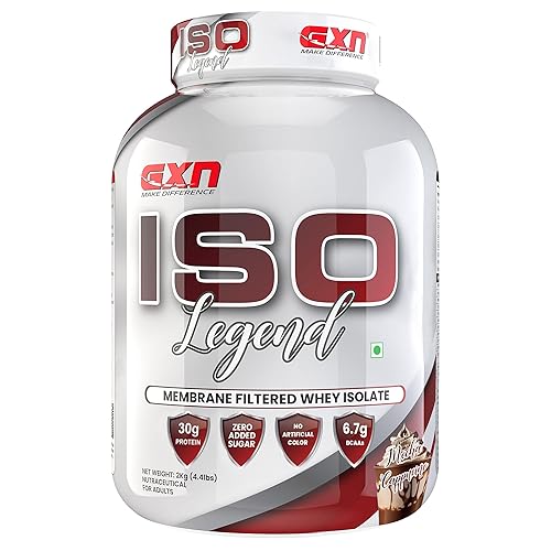 Greenex Nutrition (GXN) Iso Legend 2 kg Whey Protein Powder | 30g Protein | Whey Protein Isolate | Lean Muscle Gain | Mocha Cappucino | Low Carb & Fat | 56 Servings