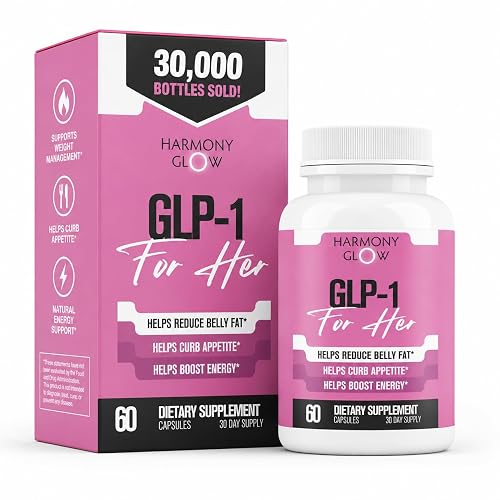 Harmony Glow GLP-1 | Promotes Weight Loss for Women, Helps Appetite Control & Promotes Energy - Assists Metabolic Pathways Linked to GLP-1 Signaling & Fat Loss - 3rd Party Tested Supplement - 60 Pills